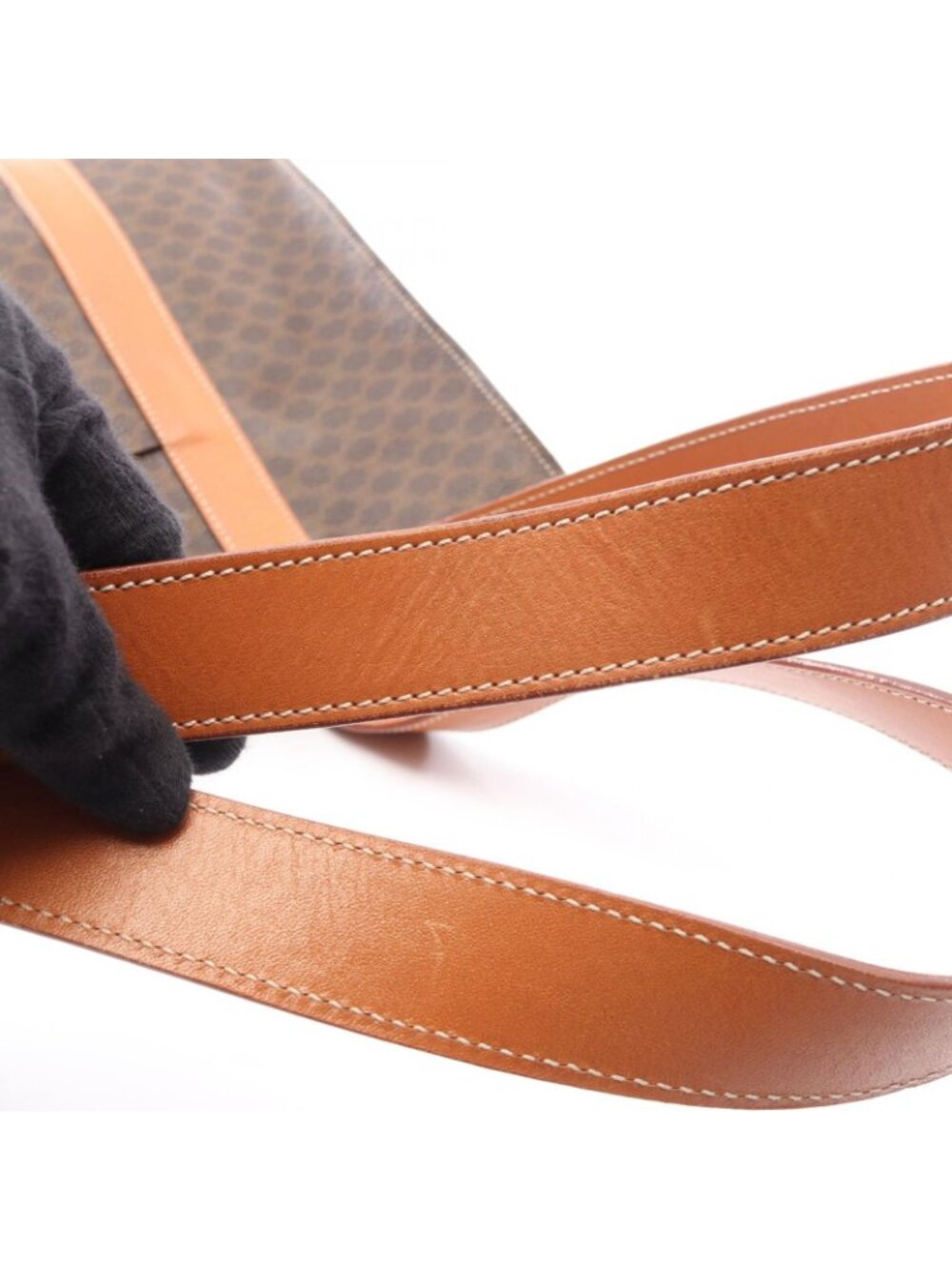 Celine Tote Macadam Dark Brown Canvas Leather - Picture 8 of 11